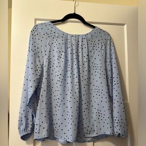 Ann Taylor factory blouse, blue/black, size s